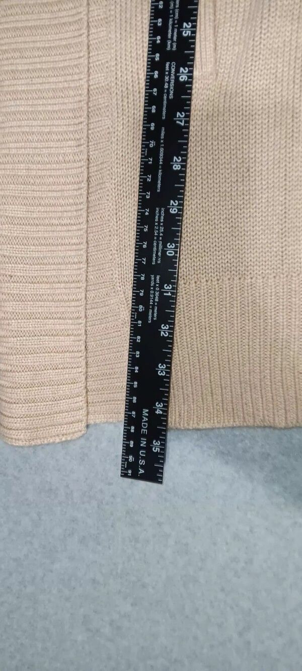 Chicos Sleeveless Long Button Cardigan Womens Size 1 Beige Tan Knitted... - Picture 9 of 11